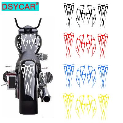 DSYCAR 1Set Motorcycle Flame Stickers Gas Tank Fender Decal Universal Fits all Motorcycle