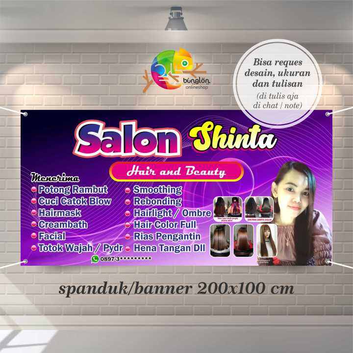 Size X Spanduk Banner Salon Model Ungu Bisa Custom Desain Lazada Indonesia