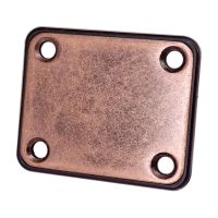 4-Hole Red Copper Bending Electric Guitar Bass Neck Connecting Plate for ST Handle Strength Plate with 4 Screws