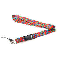 PC1021 Wholesale 20pcslot Autism Awareness Jigsaw Puzzle Creative Lanyard Mobile Phone Rope Key Lanyard Neck Straps Accessories