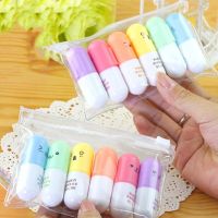 6 Colors/Set Notes Emphasis Pen Oblique Nib Mini Drawing Marker Highlighters Stationary Student Gifts for Office School SuppliesHighlighters  Markers