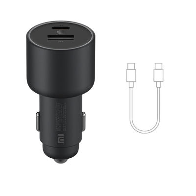 Original Xiaomi Car Charger 100W Dual USB Quick Charge QC 5V 3A Fast Charging USB-A USB-C Mi Car Charger Adapter With 5A Cable