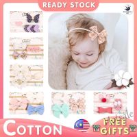 【hot sale】◕□ C10 ?Ready Stock?3Pcs/Set Baby Girl Headbands Lovely Elastic Nylon Hair Bands Kids Bows Cotton Headwear Toddler Girl Kids Hair Accessories