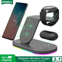 ZZOOI Bonola 15W 3 in 1 Wireless Charger Station Dock for Samsung Z Fold3/S22/Galaxy Watch 4/3/Active 2/S3/S4 Buds Wireless Charging