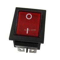 5pcs KCD4 AC 250V/125V 16A/20A DPDT 6Pin 2 Position ON/OFF Snap in Mounting Red Button Boat Rocker Switch