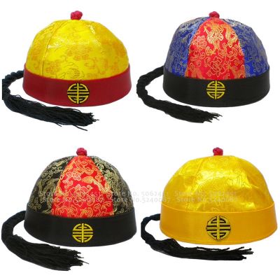 ชุด2023 Tang หมวกฮานฟูผู้ชายหมวกปักลายหมวกสไตล์จีนโบราณสำหรับผู้ใหญ่