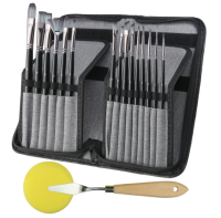 Watercolor Painting Brushes Set With Bag And Stainless Steel Oil Mixed Knives And Sponge Paint Tools Accessories