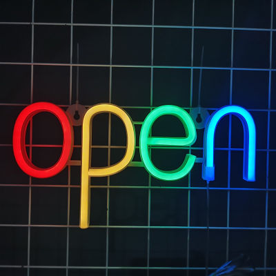 Open Sign Neon Light LED USB &amp; Powered Store Shop Business Advertisement Night Lamp Wall Door Window Hanging