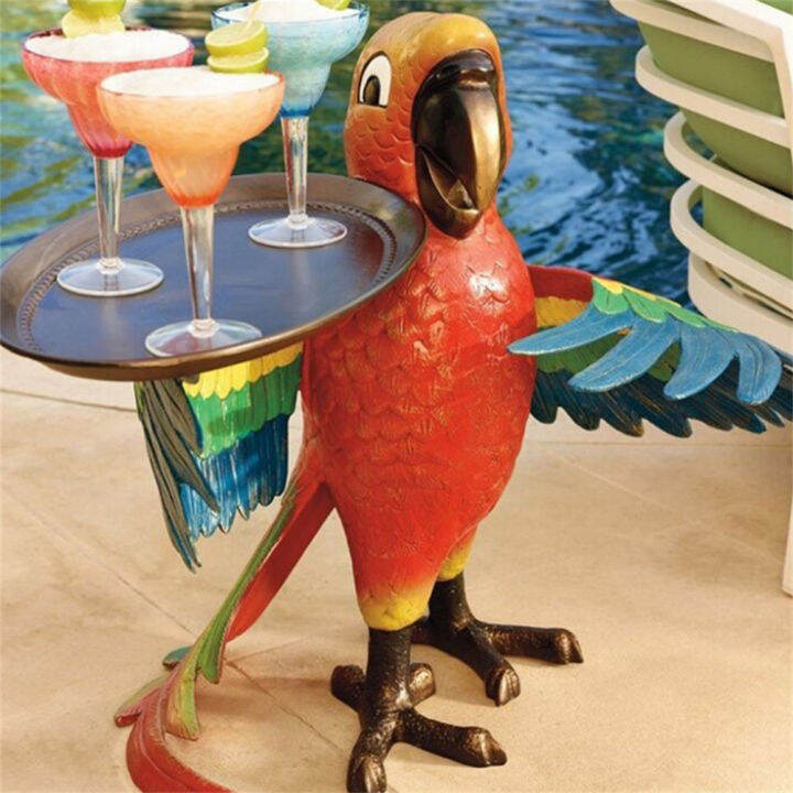 creative-carving-retro-parrot-wine-tray-realistic-multi-purpose-resin-party-bird-drink-serving-rack-statue-home-craft-decoration