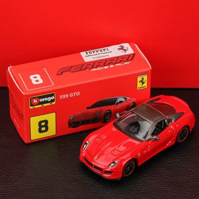 1:64 Bugatti NO.8 599 GTO โมเดลรถโลหะผสม Diecasts &amp; รถของเล่นกระเป๋าของเล่นของเล่นเด็กผู้ชายของขวัญของเล่นเด็ก Hiasan Mobil
