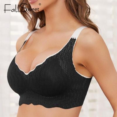 [A Needed] กระเป๋า FallSweet M-6XL บราขนาดใหญ่สำหรับผู้หญิงสบายไร้รอยต่อบราไร้โครงนอนบราแบบเกาะอกมองไม่เห็นทุกวัน