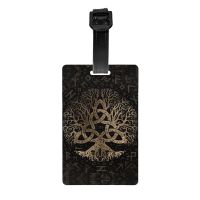 【DT】 hot  Tree Of Life With Triquetra On Futhark Luggage Tags for Suitcases Fashion Vikings Baggage Tags Privacy Cover Name ID Card