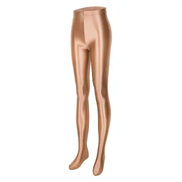 Women's Shiny Satin Spandex Leggings High Glossy Opaque Nylon