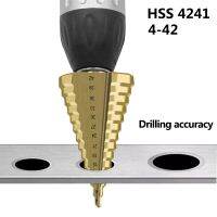 [ลดความร้อน] บิตหัวสว่านเหล็กความเร็วสูงสำหรับโลหะที่ตัดรูไม้เคลือบไทเทเนียม HSS อุปกรณ์เจาะไฟฟ้า4-32มม. 4-42มม.