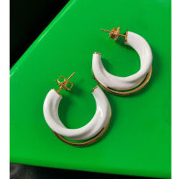 Europe Italy Famous Designer ss White Twisted Fashion Earrings For Women Top Quality Luxury Jewelry Runway Trend Bijoux