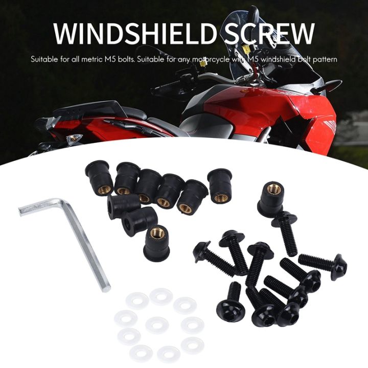 10pcs-set-m5-bolts-motorcycle-metric-rubber-well-nuts-windscreen-fairing-cowl-universal-for-windshield-accessories