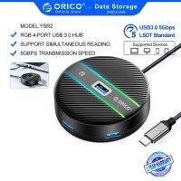 Orico ฮับ USB 3.0 Type C RGB 4 ช่อง ความเร็วสูง พกพาง่าย สําหรับ MacBook Air Mac Mini iMac Pro Surface Pro XPS PC แฟลชไดรฟ์มือถือ HDD