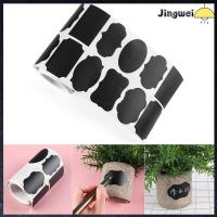 JINGWEI 250pcs/roll ครัว เครื่องเทศ กระดานดำ ปากกามาร์กเกอร์ สติ๊กเกอร์ฉลาก แท็กขวด ป้ายกระดานดำ