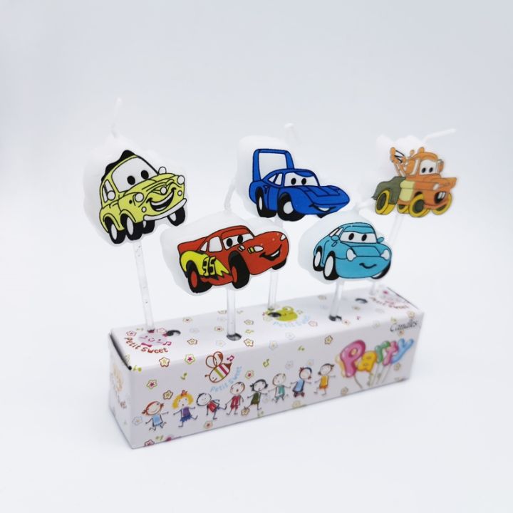 car-with-smiley-face-birthday-candle-cartoon-cake-decoration-plug-in-cute-sports-car-child-boy-gift