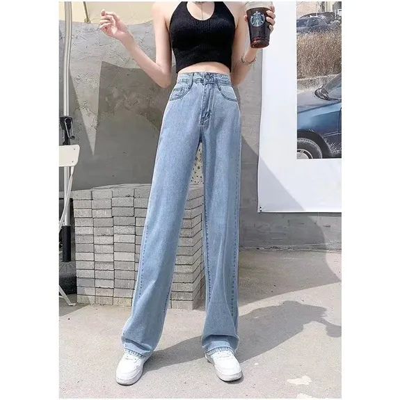 WIDE LEG Pants BlackPink Mom Jeans HighWaist BoyFriend TikTok Outfit Dancer  for Women | Lazada PH