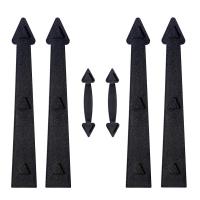 6pcs/set  Magnetic Garage Door Decorative Handle DIY Hardware Tool Black Imitation Hinged Handle Garden Art Deco Door Handle Door Hardware Locks