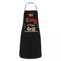 Custom Bib King Of The Grill Aprons Men Women Unisex Adult Chef Kitchen Cooking Barbecue BBQ Master Tablier Cuisine Painting