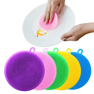 Cute Egg Kitchen Cleaning Brush Silicone Dishwashing Brush Fruit Vegetable  Cleaning Brushes Pot Pan Sponge Scouring Pads