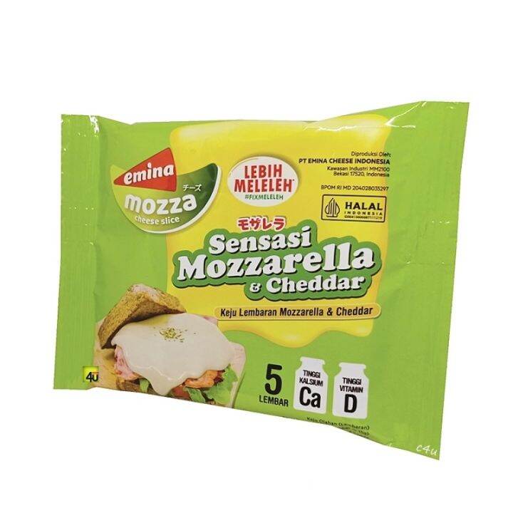 Emina Mozza 75 Gram isi 5 Lembar Sensasi Mozzarella & Cheddar Cheese
