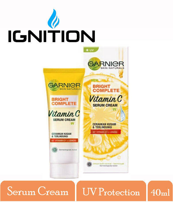 Garnier Bright Complete Serum Cream UV 40ml Lazada