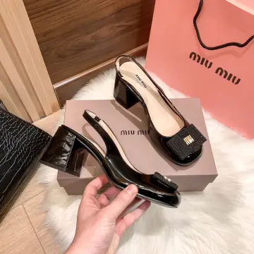 Miu miu chunky sales heels