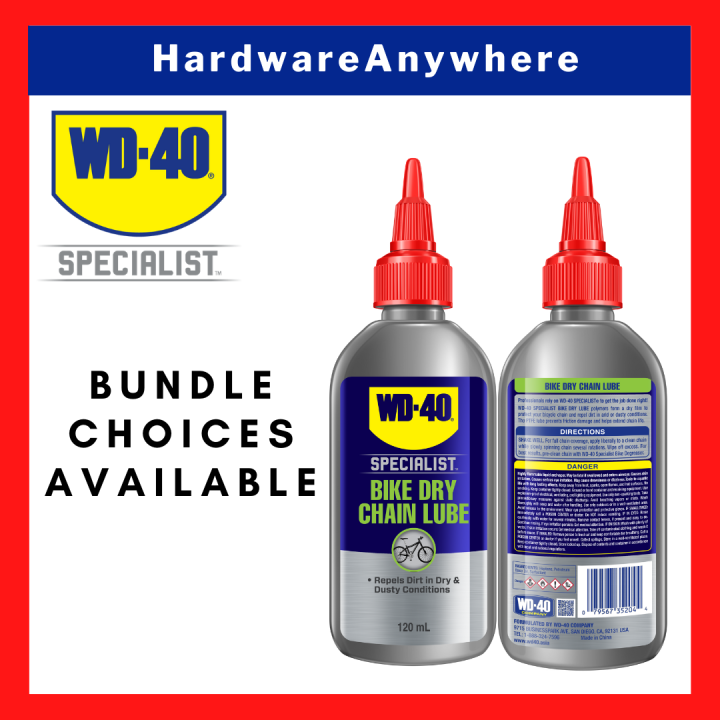 WD40 Bike Dry Chain Lube 120ml high performance lubricant formulated