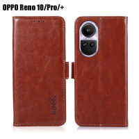 เคสสำหรับ OPPO Reno 10/Reno 10 Pro + 5G ฝาครอบป้องกันกระเป๋าสตางค์ฝาพับหนังคลาสสิกพร้อมช่องพับเป็นขาตั้ง