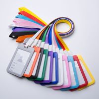 10 Pcs Plastic Card Cover Women Men Student School Bus Card Badge Holder Lanyard Business Office Credit Cards Bank ID Card