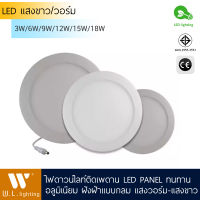 ไฟดาวน์ไลท์เพดาน LED ในตัว LED PANEL ทนทาน อลูมิเนียม ฝังฝ้าแบบกลม แสงวอร์ม-แสงขาว รุ่น P601-(3W/6W/9W/12W/15W/18W)-(3000K/6400K)