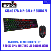 Keyboard (คีย์บอร์ด)  / SIGNO K/B-712+GM-112 SUNDAZE / Port USB / 104 Keys / 5 MILLION CLICKS / 1.5 M. / warranty 6 mont