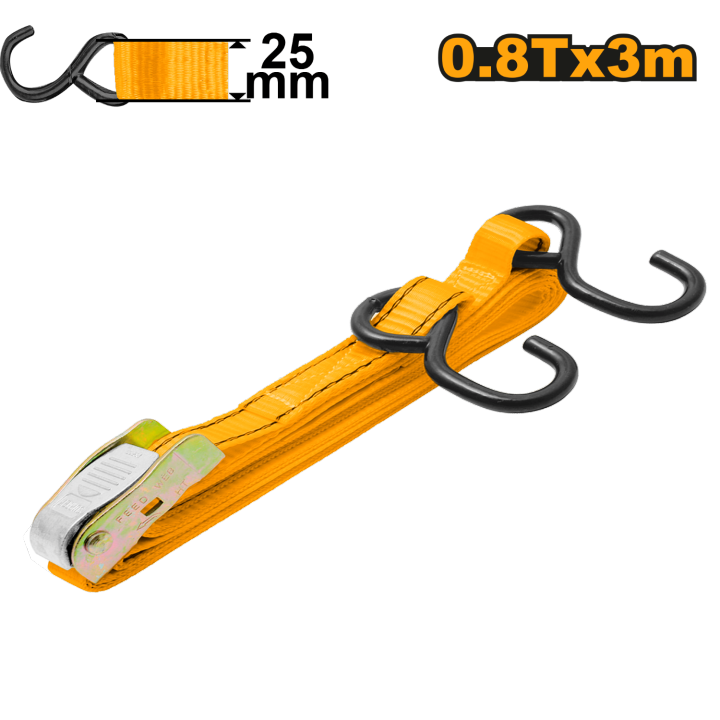 INGCO Ratchet Straps 0.8T 3M Ratchet Tie Down Straps Belt Motorcycle