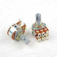 2 Piece 16 Type B10K Stereo Channel Volume Adjust Potentiometer Flower Shaft 15mm Bent Feet 6-Pin