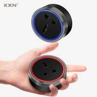 ◑ KXN Electrical Track Sockets Multi-Function EU UK AU US Universal France Adapters Plugs LED Light Aluminum Alloy Outlets