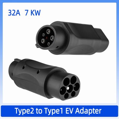 32A EV Charger Converter Charging Station IEC 62196 Type2 To J1772 Type1 Electric Car Charging Adapter Barrel