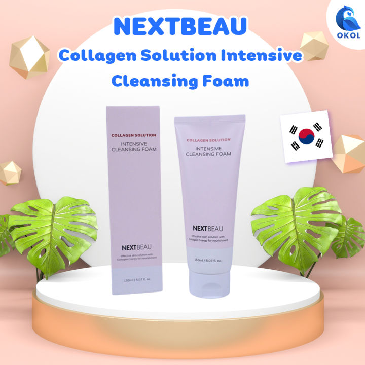 nextbeau-collagen-solution-intensive-cleansing-foam-150-ml-โฟมล้างหน้าผสมคอลลาเจน-ของแท้นำเข้าจากเกาหลี