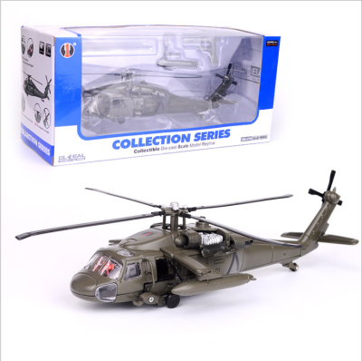 1:64 Black Hawk Ilaring Model Helicopter Model With Sound And Light Function Alloy Aircraft Model Toy