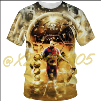 （xzx  31th）  (all in stock xzx180305)Summer New Lionel Messi 3D Printing T-shirt Mens and Womens Sports and Leisure Fashion Cool Round Neck Short-sleeved Shirt 03