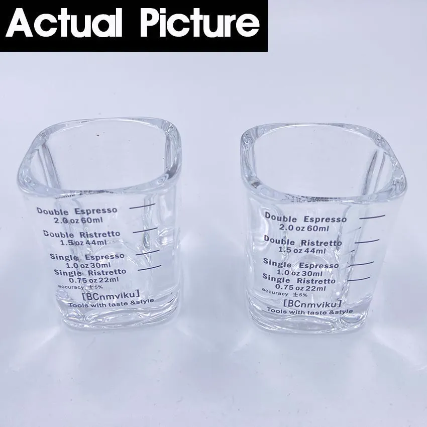 2pcs/lot 2oz Square Expresso Shot Glasses Thickened Wall Ounce Cup