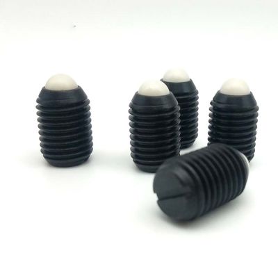 ✺ 2pcs M20 Slotted nylon head bead positioning screws one word ball plunger headless spring beads screw black color 30mm-40mm long