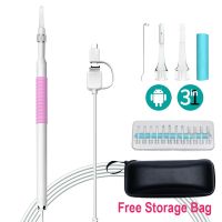 Pink USB HD Visual Ear Wax Cleaning Endoscope Spoon 5.5mm Mini Borescope Android PC Earwax Pick Tool Health Care Otoscope Camera