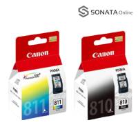 Canon ตลับหมึกอิงค์เจ็ท รุ่น PG-810 BK (สีดำ) / CL-811 CO (สี)  ของแท้100%ใช้ได้กับปริ้นเตอร์ Canon Pixma:  IP2770/ IP2772/ MP237/ MP245/ MP258/ MP276/ MP287/ MP467/ MP486/ MP496/ MP497/ MX328/ MX338/ MX347/ MX357/ MX366/ MX416/ MX426