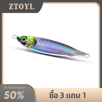 ZTOYL 10G-80g เหยื่อจิ๊กโลหะแบบจิ๊กกิ้งช้าเหยื่อตกปลาปลอมสี3D เหยื่อปลอมเหยื่อล่อปลาเทราท์ทูน่าเบสชายฝั่งเหยื่อปลอมแบบช้อน