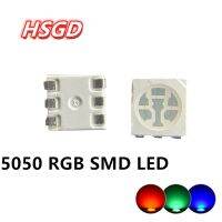 Plcc-6 Led 5050 Rgb Smd/Smt 100ชิ้นชิป3ชิ้นไฟส่องสว่างสุดๆคุณภาพสูง Led แบบ Smd