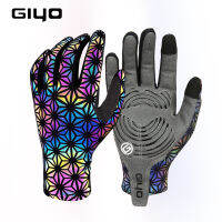 GIYO Touch Screen Luminous Full Finger Gloves Unisex Reflection Dazzle Cycling Gloves Outdoor Antiskid Rubber Motorcycle Gloves