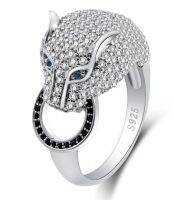 Punk Luxury 925 Stamp Panther Ring For Woman and Men Crystals Unisex